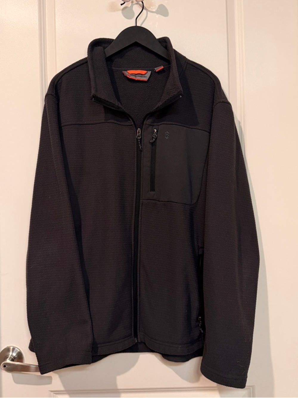 Free Country Black Fleece Jacket with Red Trim Label